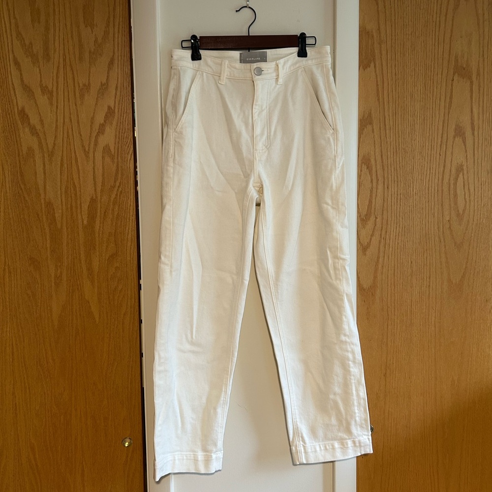 Everlane Straight Leg White Pants